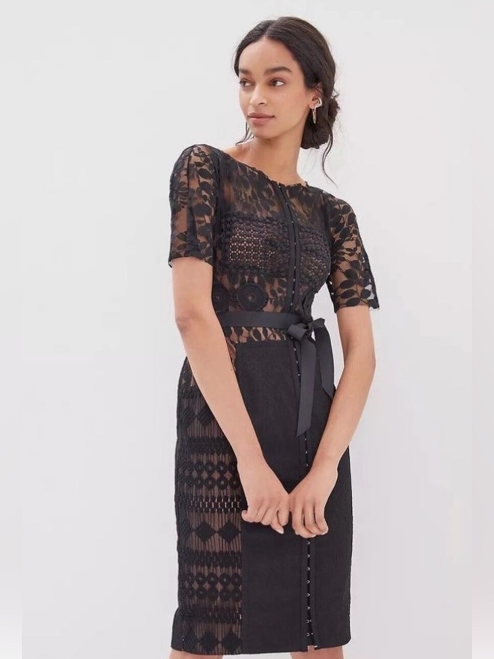 Anthropologie Beguile by Byron Lars Carissima black lace dress 0P